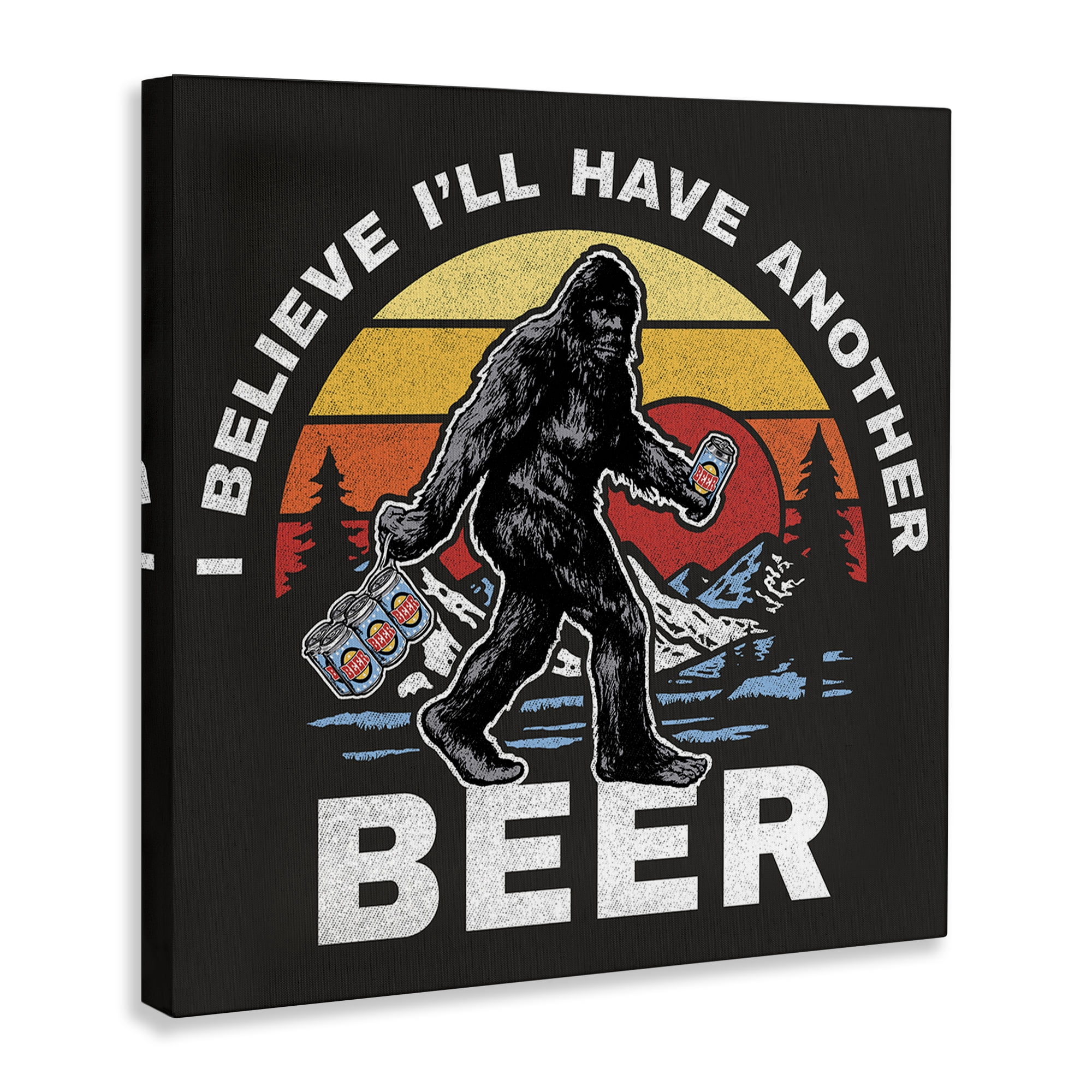Stupell Industries Another Beer Monster Novelty Painting Gallery Wrapped Canvas Art Print Wall Art, 36 x 36