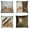 thumbnail image 1 of ABPHQTO Star Fish Sea Shell Beach Reversible Sirena Lentejuelas Funda de almohada Decoración del hogar Funda de cojín 45x45 cm ABPHQTO FishPillow-SL-27-18x18, 1 of 2