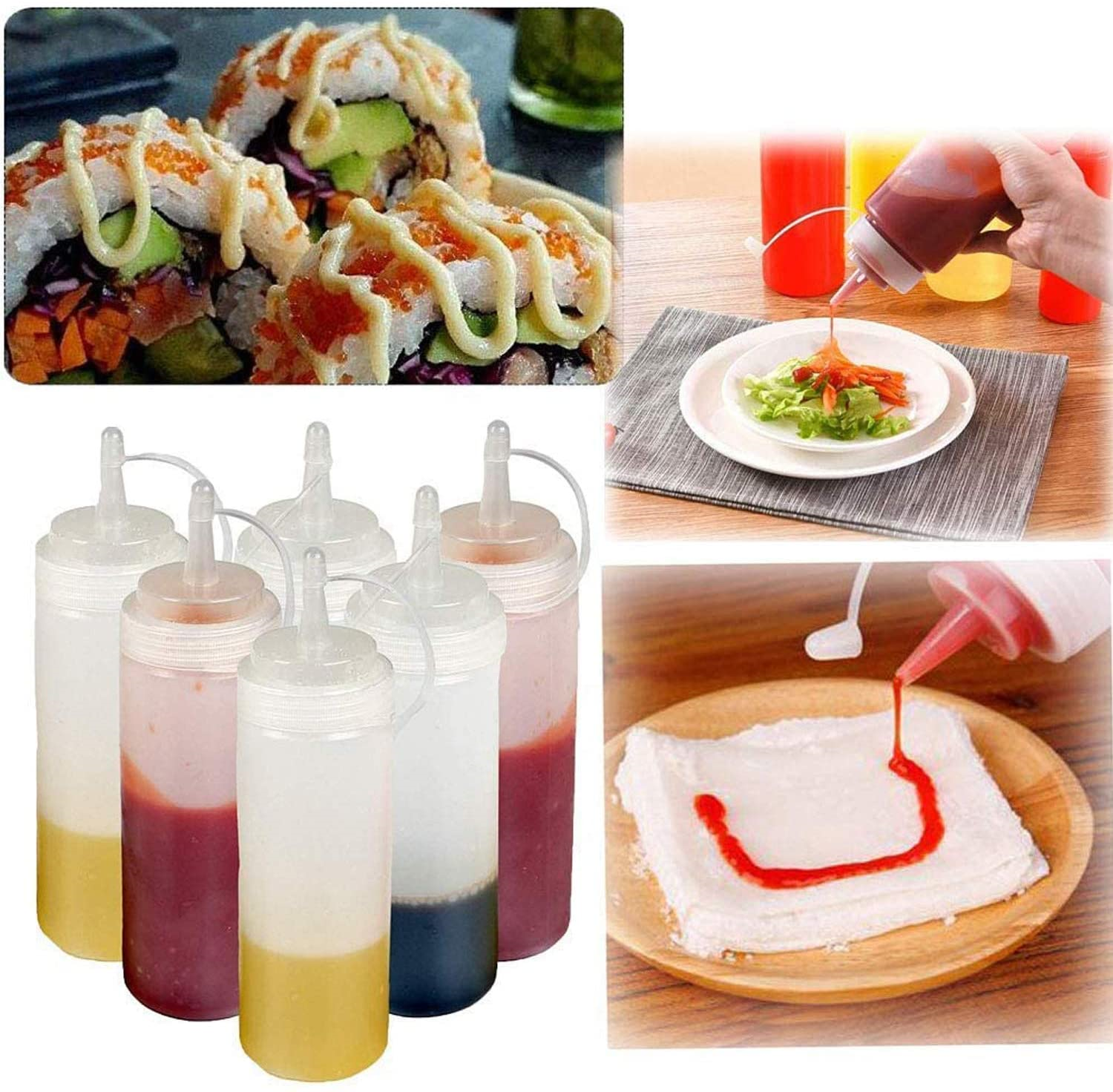 Squeeze Bottles With Drip Plastic Squirt Condiment Bottles With Twist On  Lids Ideal Dispenser Garnish Bottles For Pancakes Oil Lcing Liquids(1pc,  Tran
