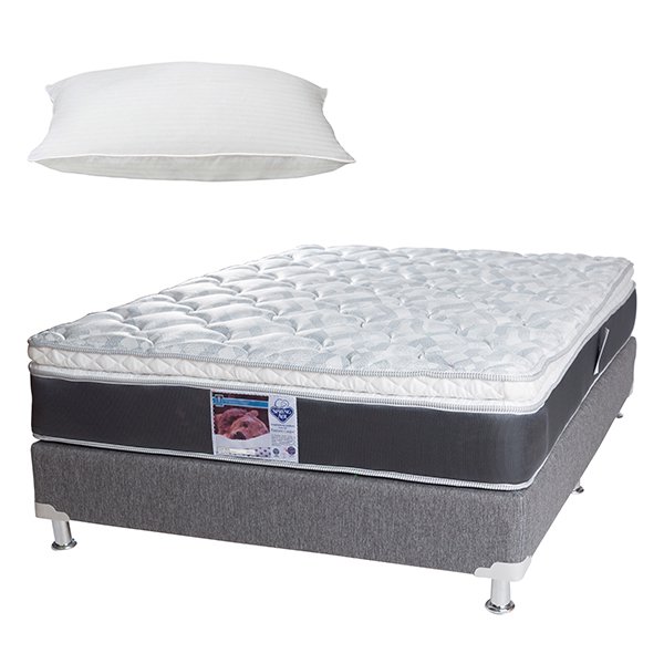Colchón Individual Spring Air con Box Plomo y Almohada Luxury Marte