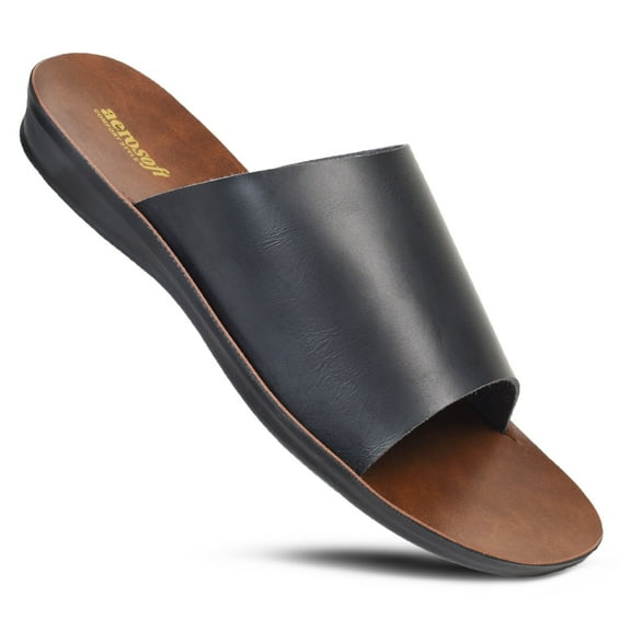 Aerosoft Salvia Women’s Slide Sandals – Comfortable Open Toe Casual Flats for Walking, Outdoor & Summer Wear