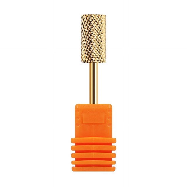 Cabezal de pulido chapado en oro para uñas, cabezal de pulido de acero de tungsteno dorado cilíndrico simple para quitar uñas, herramienta para pulir uñas