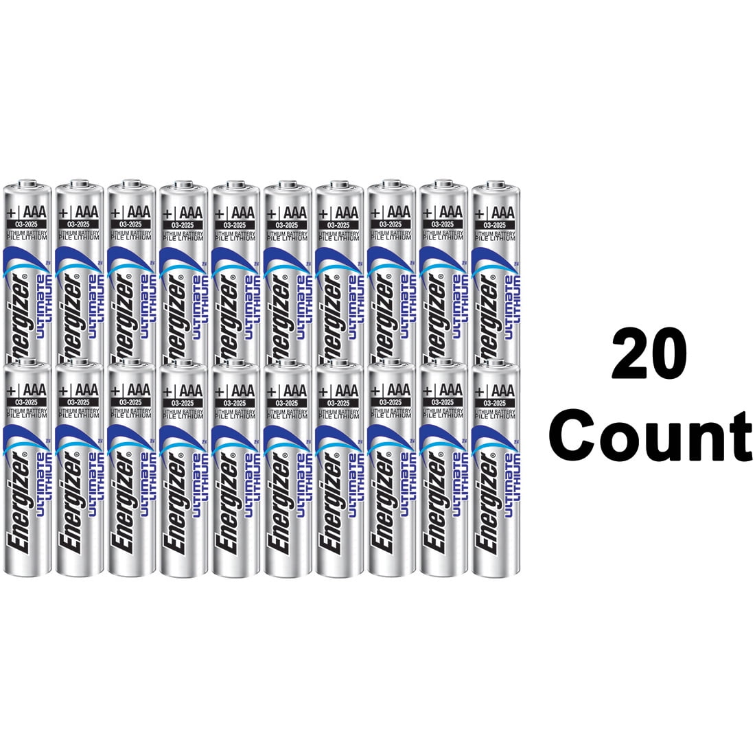 Energizer 40 AA + 20AAA Ultimate Lithium Long Lasting Leakproof Batteries