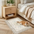 thumbnail image 3 of 2x3 Area Rugs Living Room Rug: Washable Vintage Boho Rug No Slip Stain Resistant Soft Carpet Indoor Floor Floral Large Carpets for Bedroom Dining Room Farmhouse Nursery Hallway Home Office Beige, 3 of 15