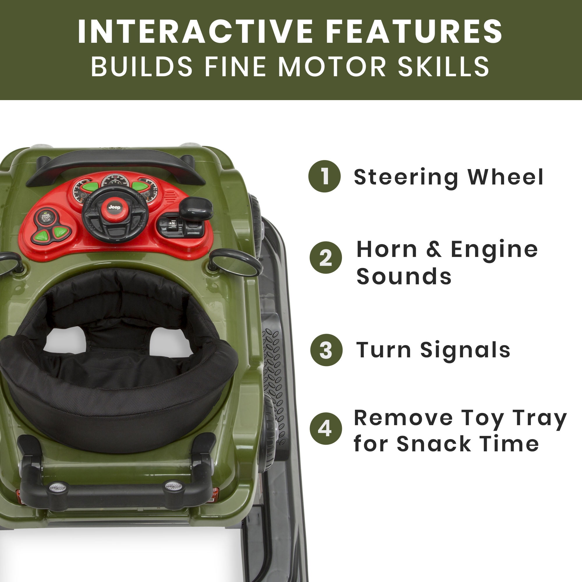 Jeep Classic Wrangler 3-in-1 Grow With Me Walker, Anniversary Green