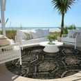 thumbnail image 6 of Addison Rugs Chantille Indoor/Outdoor Transitional Medallions Black Washable Round Rug, 8' x 8', 6 of 6