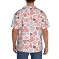 thumbnail image 3 of Fotbe Hand Drawn Hearts Camisa Estampada de Manga Corta para Hombre, Casual de Verano, Estilo Playero, Sin Arrugas-Medium, 3 of 5