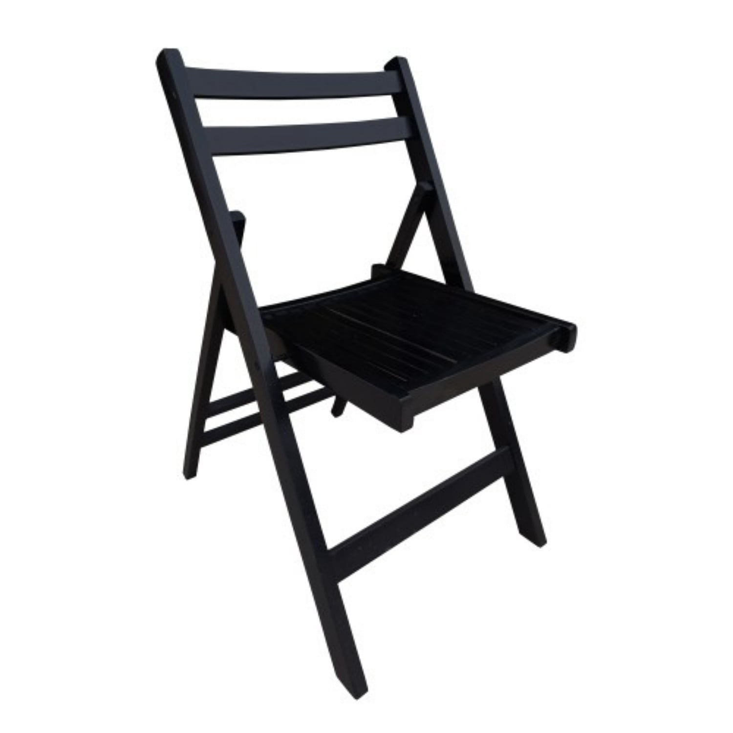 Folding Chairs Set of 4, Solid Wood Folding Chairs with Slatted Seat, Portable Event Chairs for Dining Room, Kitchen, Wedding & Party, Black