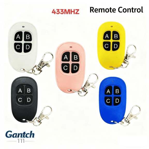 Gantch 433MHz 4-Button Copy Cloning Remote Control for Car Garage Door Gate Rolling Door Duplicates