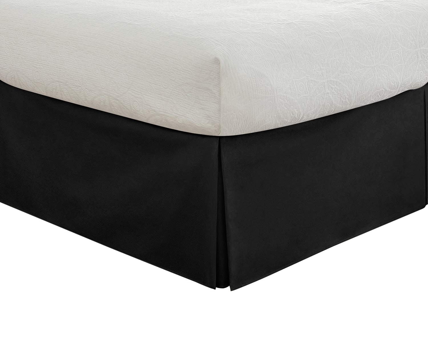 D.N.G. BEDDINGS 1 Piece Split Corner Tailored Bed Skirt, 26 Inch Deep Pocket, 800 Thread Cotton 100% Egyptian Cotton, California King Size (72" x 84") Inch, Solid Black