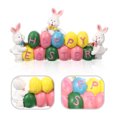 thumbnail image 3 of CIMAXIC Centre de Table en Résine de Pâques Décoration Œufs de Lapin de Pâques Adorable, 8.46"X5"X1.38 Pouces, 3 of 5