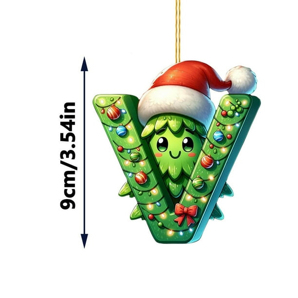 Rapeiae 2D Acrylic Christmas Tree 26 Letter Pendant Decorative Gift Family Christmas Party Pendants