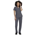 thumbnail image 1 of Stat Medical Wear 100200 Womens Scrubs Set 2 Pocket V-Neck Scrub Top with 5 Pocket Drawstring Pant Pewter 2X, 1 of 6