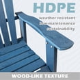 thumbnail image 5 of Ataucjin Tall Adirondack Chairs Set of 2, HDPE Balcony Chair, Balcony Chairs with Connecting Tray & Umbrella Hole, Patio Barstools with Wood Grain for Lawn Pool Backyard, 5 of 6