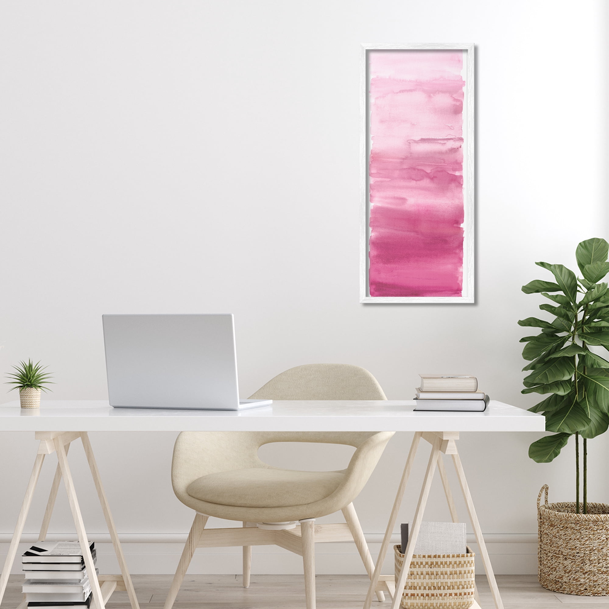 Stupell Industries Blush Blend Gradient White Framed Giclee Art, design by Allie Corbin