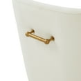 thumbnail image 6 of SAFAVIEH Couture Jakob Velvet Mid Back Adjustable Swivel Desk Chair, Cream/Gold, 6 of 7