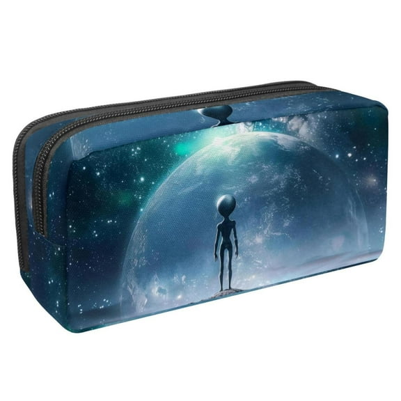 MUOOUM Pencil Case, Galaxy Space Alien Large Capacity Pencil Pouch Stationery Pen Bag