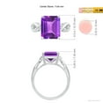 thumbnail image 4 of ANGARA Natural Twist Shank Emerald Cut 4 ct Amethyst Statement Ring in 14K White Gold for Women (Size-11x9mm) | February Birthstone, Anniversary, Jewelry Gift for Women | Natural Amethyst Ring, 4 of 8