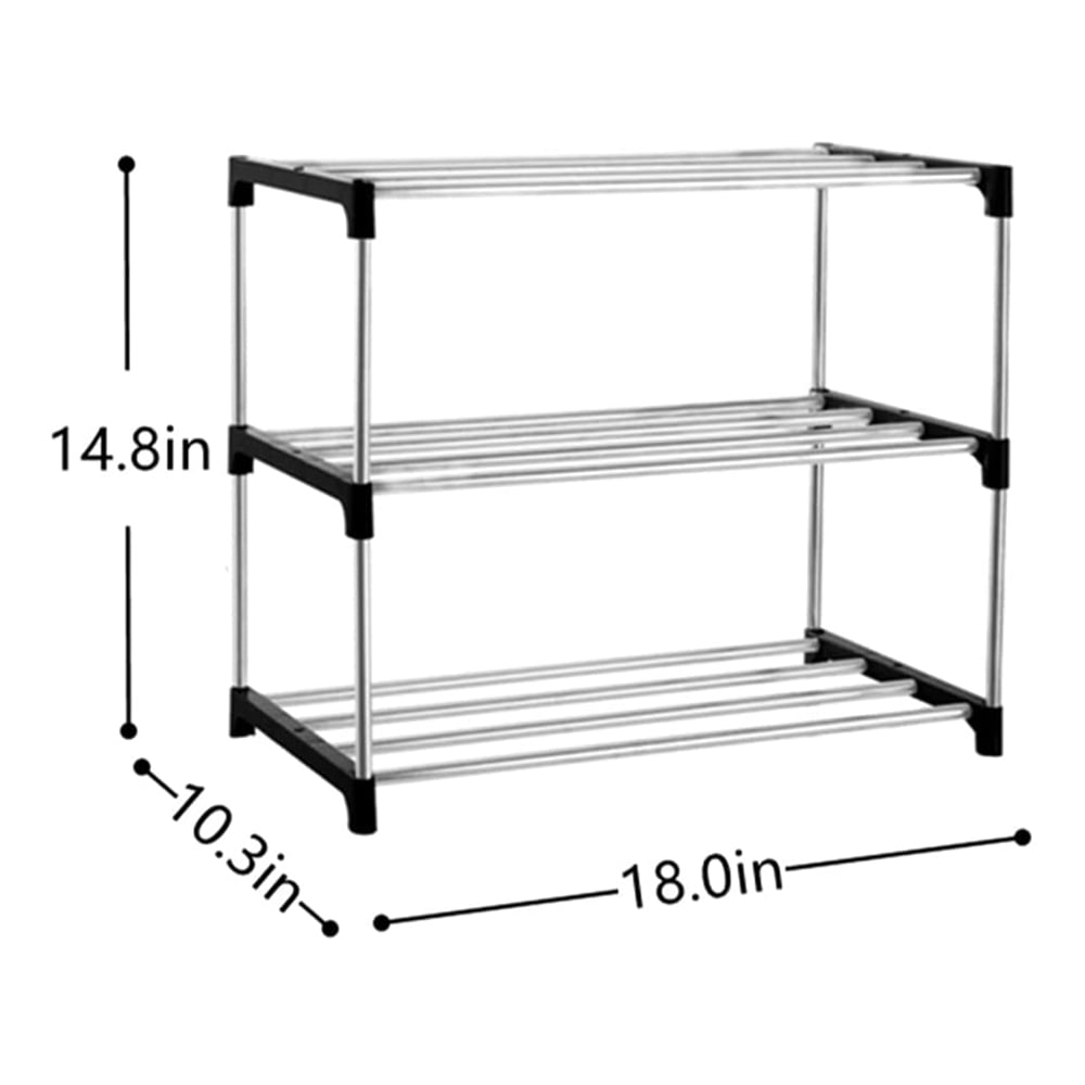 Lechay 1 PC 3-Tier Stackable Small Shoe Rack, Shoe Organization Shoe Holder  Entryway for Saving Storage