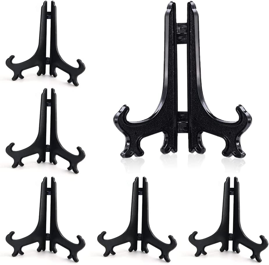 40Pcs 3Inch Black Plastic Easels, Plastic Display Stand, Displays