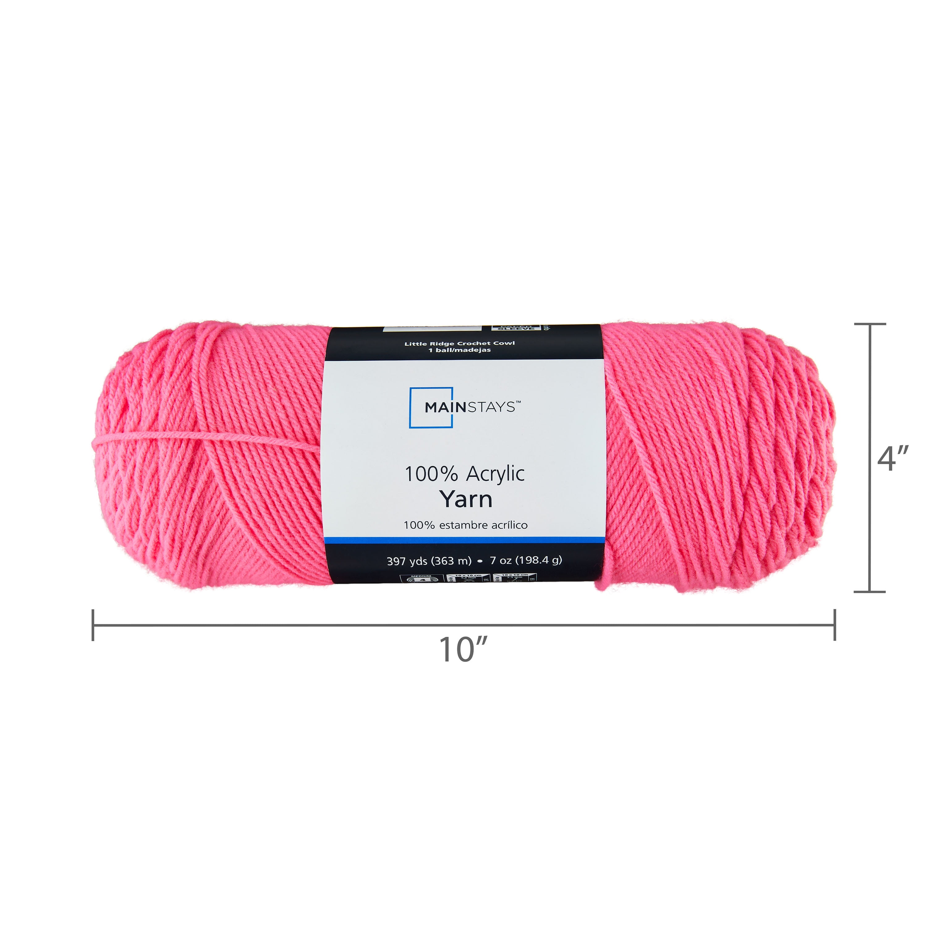 Y.A.R.N ピンク Mainstays Medium Acrylic Yarn, 7oz, Pink Coat - Walmart.com