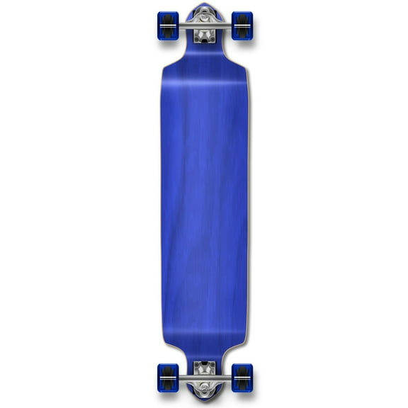 Yocaher Drop Down Longboard complete Cruiser 41.25" x 10" w/Premium Black grip tape, heavy duty Aluminum Alloy truck, 71mm longboard Wheels, and ABEC -9 Bearing - Stained Blue