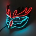 thumbnail image 4 of Halloween Mask Novelty Half Face Owl Design LED Light up Party Mask Costume Mask, 4 of 10