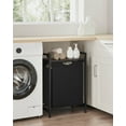 thumbnail image 3 of Laundry Hamper, Laundry Basket, 17.2 gal Laundry Sorter with A Pull-Out and Removable Bag, Shelf, Metal Frame, 19.7 x 13 x 28.4 in Black and Rustic Brown, 3 of 7