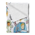 thumbnail image 2 of Outer Space Soft Flannel Fleece Throw Blanket, Deep Space Astronaut Girl Boy Aliens Rockets on Moon Kids Nursery Theme, Cozy Plush for Indoor and Outdoor Use, 50" x 70", Multicolor, by Ambesonne, 2 of 5