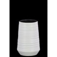 thumbnail image 1 of Vase Rond en Céramique avec Motif Peigné, Petit, Blanc, 1 of 1