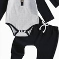 thumbnail image 5 of HCNTES Baby Boy Clothes Fall Winter Outfit Long Sleeve Solid Romper Pants Set 0 3 6 9 12 18 Months, 5 of 5