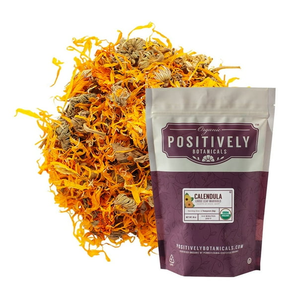 Positively Botanicals  Organic Calendula - Loose Leaf Botanical, 1 lb bag
