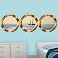 thumbnail image 2 of VWAQ Boat Window Decals - Portholes Decor, Ocean View Wall Mural - VWAQ-SPW6 (14" Diameter, Bronze), 2 of 3