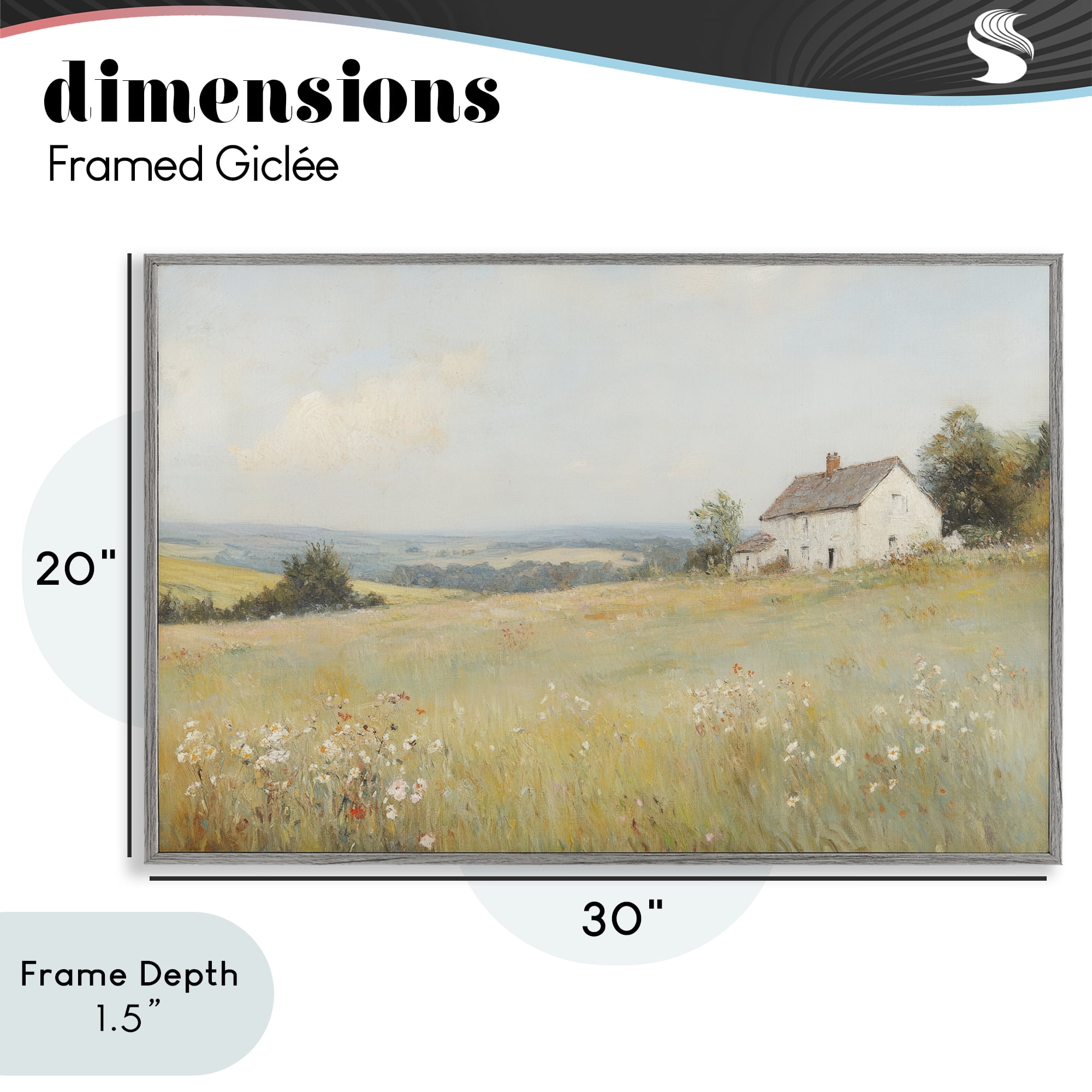 Stupell Industries Little House In The Prairie Gray Framed Giclee Art, design by Petal Prints Design