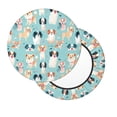 thumbnail image 2 of Balery Colorful Dog Fundas de asiento para taburete de bar redondo de tela de terciopelo ajustables que protegen de arañazos y manchas para sillas de 14 a 17 pulgadas.-14 inch, 2 of 7