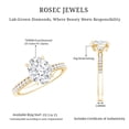 thumbnail image 6 of Rosec Jewels Lab Created Diamond Oval Engagement Ring 2 Carat - 7X9 mm - Solitaire Ring - EF-VS Grade, 14K Yellow Gold, US 6.50, 6 of 7