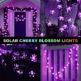 thumbnail image 4 of Syenll 23ft 50 LED Solar Flower String Lights, Outdoor Cherry Blossom Solar Fairy Lights for Fence Garden Yard Patio Decor, Purple, 4 of 8