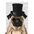thumbnail image 3 of Fab Funky 12x14 Black Modern Framed Museum Art Print Titled - Pug, Formal Hound and Hat, 3 of 5