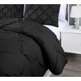 thumbnail image 6 of Chezmoi Collection Berlin Black Pinch Pleat King Comforter Set, 3-Piece, Soft Pintuck, Lightweight All Season Microfiber Bedding, 6 of 9