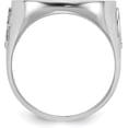 thumbnail image 2 of Solid Wideband Distinguished Coin Jewelry 14k White Gold Men's Polished Textured and Diamond-cut with Masonic Sides 16.5mm Coin Bezel Ring, 2 of 8