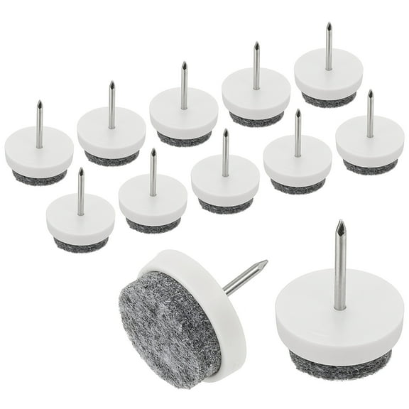 Uxcell 0.79" Screw-on Furniture Felt Pad Nail on Chair Leg Floor Protector White 40 Pcs