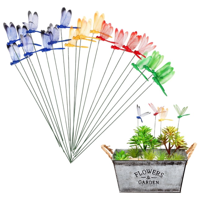 COSMOBETTY 16Ud De Jardín Con Libélulas Artificiales Realistas En PVC Para Macetas Y Exteriores