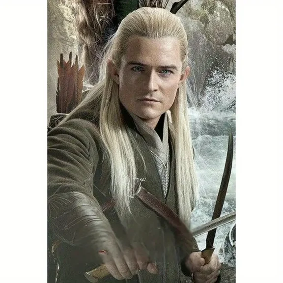 The Lord of The Rings Legolas 5D Diamond Painting Tools for Adults DIY Diamond Art Tools for Beginners with Round Full Diamond Diamond Gemstones Home Wall Painting Art Decoration Gift Artwork