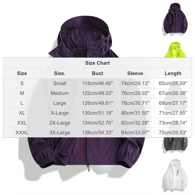 Men's UPF 50+ Sun Hoodie Jackets Full Zipper Quick-Dry Hoodied