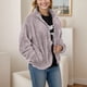 thumbnail image 2 of Gibobby Abrigos de mujer, Chaqueta Sherpa de Gran tamaño con Cremallera y Bolsillos para Mujer, Sudadera con Capucha de Forro Polar, Abrigo de Invierno(Gris,XG), 2 of 5