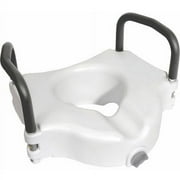 Essential Medical Supply Locking Molded Raised Toilet Seat with Arms, white