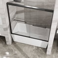 thumbnail image 3 of Resenkos Double Sliding Bathtub Shower Door 60 in. W x 58 in. H Aluminum Framed Shower Enclosure For Tub with SGCC Clear Tempered Glass, Stainless Steel Hardware, Black, 3 of 7