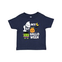 Inktastic My 1st Halloween with Ghost Monster and Pumpkin Boys or Girls Baby T-Shirt