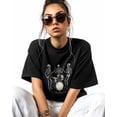 thumbnail image 2 of Women's Graphic T-Shirt Black 3XL Women's Tops Funny Skeleton Band Crew Neck Short Sleeve Shirts for Women, 2 of 3