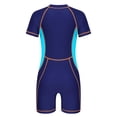 thumbnail image 2 of Alvivi Sporty Swimsuits for Boys Girls Short Sleeve Rash Guard One Piece Swimwear Wetsuits Navy Blue 11-12, 2 of 7